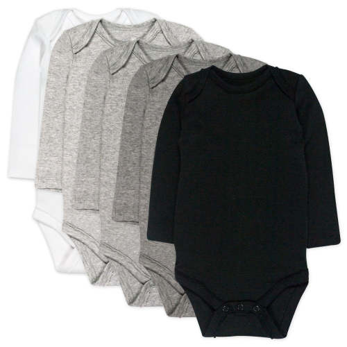 5-Pack Organic Cotton Long Sleeve Bodysuits | Honest Baby Clothing: 9-12M