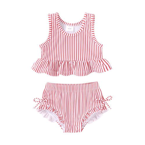 Tiny Cutey Toddler Girl Swimsuit Baby Summer Sleeveless Two-Piece Suit Beach Bikini Swimwear for 6-12 Months