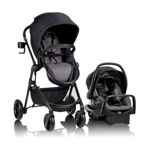 Evenflo Newborn Baby Stroller Combo with LiteMax Infant Car Seat and Base, Pivot Modular Travel System (Casual Gray)