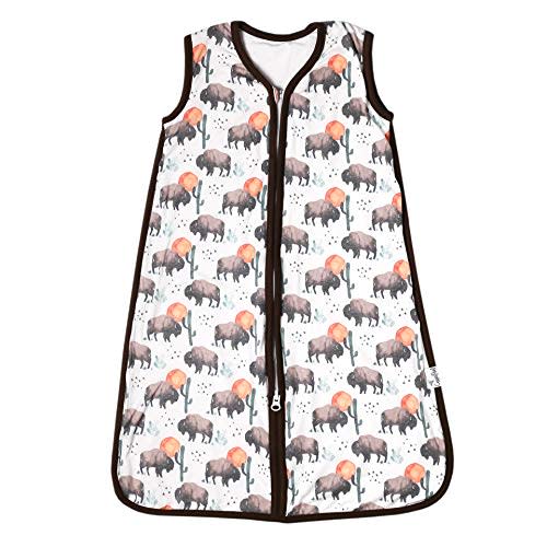 Copper Pearl Sleep Sack: Warm and Cozy Baby Bag in a Variety of Trendy Designs, Safe Alternative to Blankets, Sleeveless Baby Sleep Sack Swaddle Sizes Newborn to 24 Months - Bison