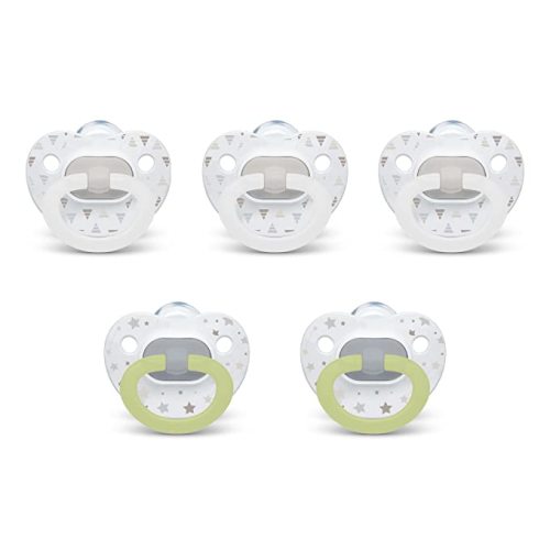 NUK Orthodontic Pacifiers, 6-18 Months, 5 Pack, Timeless Collection, Amazon Exclusive - Neutral