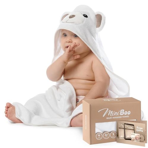Hooded Baby Towels for Newborn & Toddler - Super Soft Baby Bath Towels with Hood, Highly Absorbent Viscose Made from Bamboo Hooded Towel for Boys, Girls, Newborn Essentials