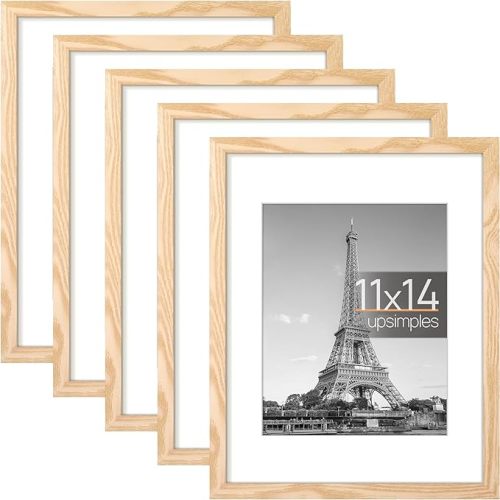 upsimples 11x14 Picture Frame Set of 5 - Natural