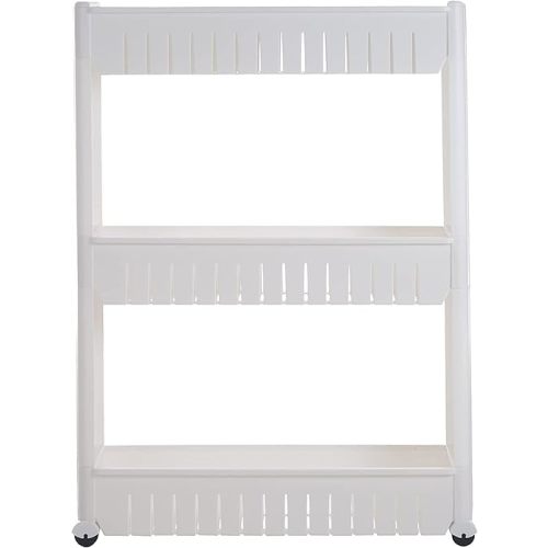 3-Tier Rolling Cart - Narrow-Space Kitchen or Bathroom Organizer - Slim Slide-Out Storage Shelves - Organization and Storage Furniture by Lavish Home