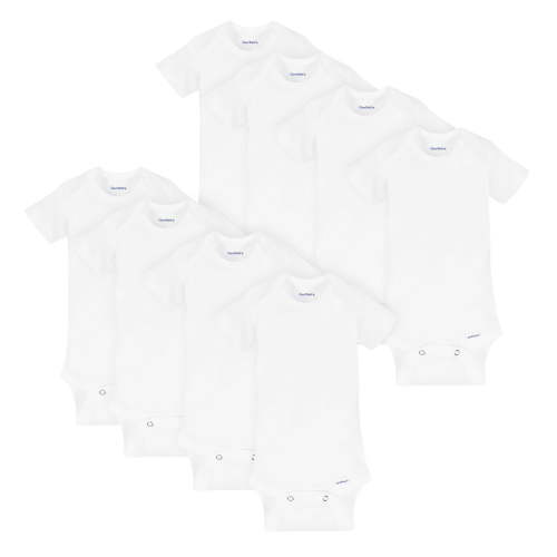 Gerber Baby Boy or Girl Gender Neutral Short Sleeves Onesies Bodysuits, 8-Pack, Sizes Newborn - 24M
