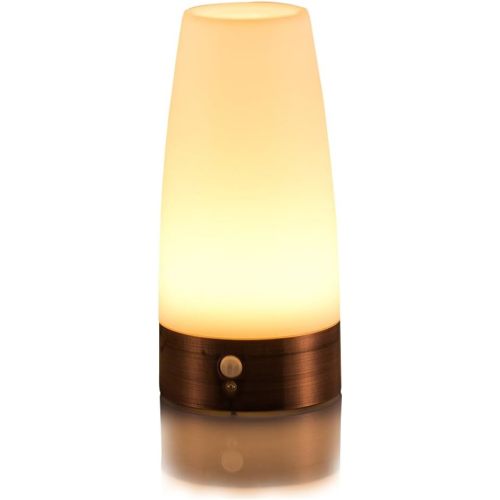ZEEFO Retro LED Night Light PIR Motion Sensor Light,Activated Step Lighting Lamps,Indoor/Outdoor Battery Operated Lamp Sensitive Portable Moving Table Lamp for Kids Room,Hallway(Round Shape)