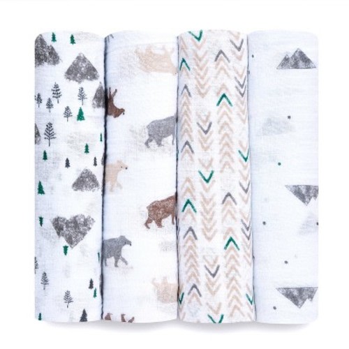 aden + anais Essentials Swaddle Blanket - Bear - 4pk
