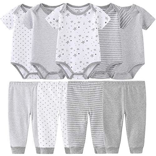 Baby Layette Set Baby Boys' 9-Piece Bodysuits Pants Set Toddler Girl Boy Unisex Baby Gift Sets