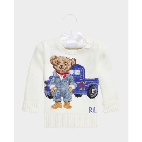 Boy's Polo Bear Graphic Sweater, Size 3M-24M