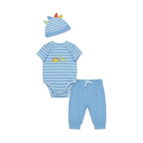 Baby Boys Dinos Bodysuit and Pants Set with Hat