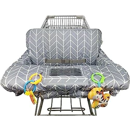 Shopping Cart Cover for Baby Cotton High Chair Cover, Reversible, Machine Washable for Infant, Toddler, Boy or Girl Large (Grey Arrow Print)