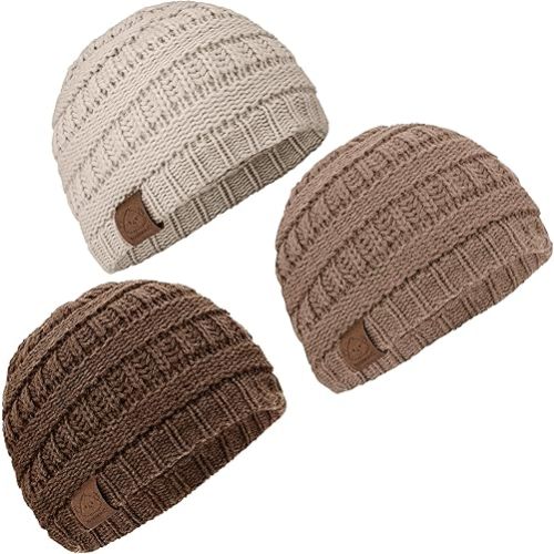 3-Pack Baby Beanies, Baby Hats - Newborn Hats, Baby Boy Hats, Baby Girl Hats, Newborn Beanie, Baby Winter Hat, Baby Hat, Baby Boy Beanie, Baby Girl Beanie,Infant Beanie,Toddler Beanie(Pecan, M)