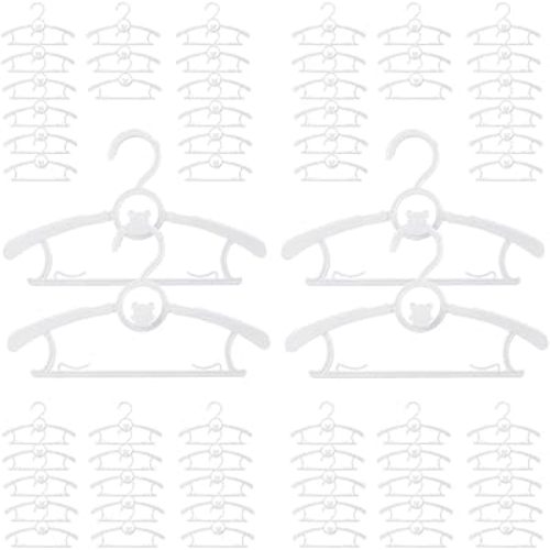60 Pack Baby Hangers for Closet Kids Nursery Toddler Heavy Duty Clothes Space Saving Non Slip Extendable Hangers, White