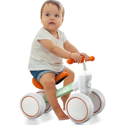 Baby Balance Bike for 1 Year Old Boys Girls, 10-24 Months Toddler Balance Bike with No Pedal 4 Silence Wheels Children First Birthday Toys Gifts Vvinca