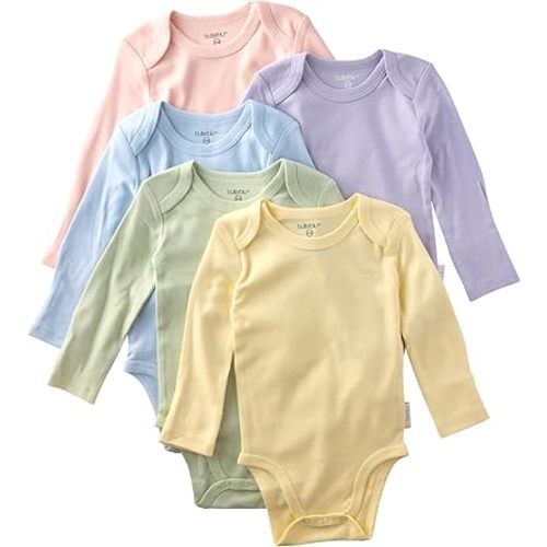 Butterblu Blake 5-Pack Long Sleeve Bodysuits 100% Organic Cotton Baby Clothes for Boys and Girls