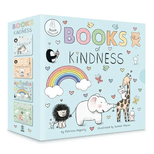 Books of Kindness: ABCs of Kindness; 123s of Thankfulness; Happiness Is a Rainbow; Friendship is Forever