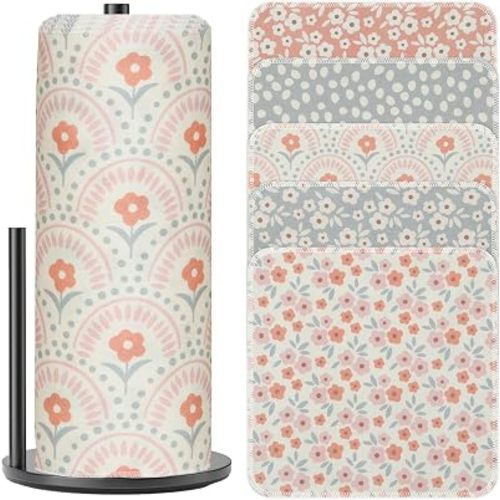 25 Pack Reusable Tissue Paperless Towel Roll Washable Cotton for Kitchen Towels Zero Waste Products Replacement Tissue (RT-D)