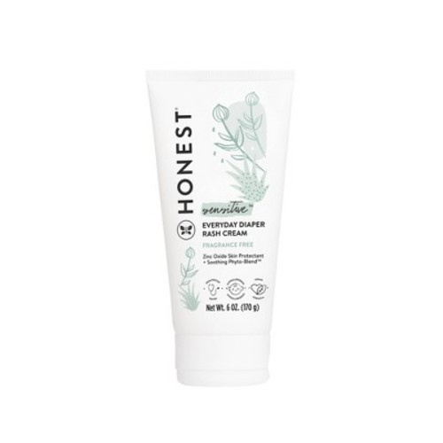 The Honest Company Sensitive Everyday Diaper Rash Cream Fragrance Free, Size: 6oz