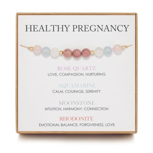 NOURISHLOV Healthy Pregnancy Gift, Moonstone Bracelet, Hope Bracelet for Women, First Time Mom Gifts, Spiritual Bracelet, Mothers Day Christmas Jewelry