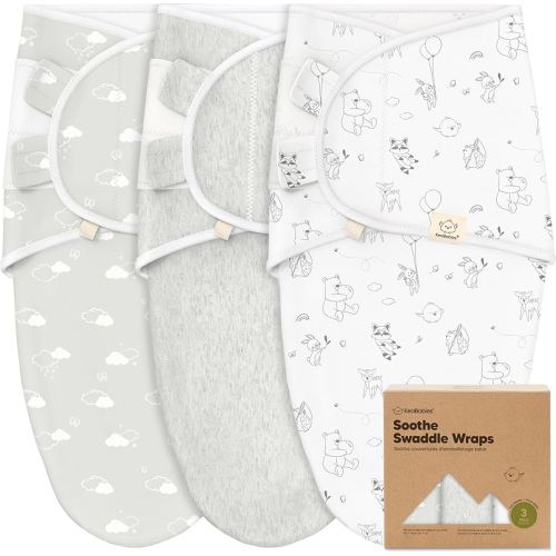 KeaBabies 3-Pack Organic Baby Swaddle Sleep Sacks - Swaddles for Newborns, Infant 0-3 Months, Baby Girls, Boys, Soft & Snug Newborn Sleep Sack, Nursery Swaddling Blankets (Aspire)