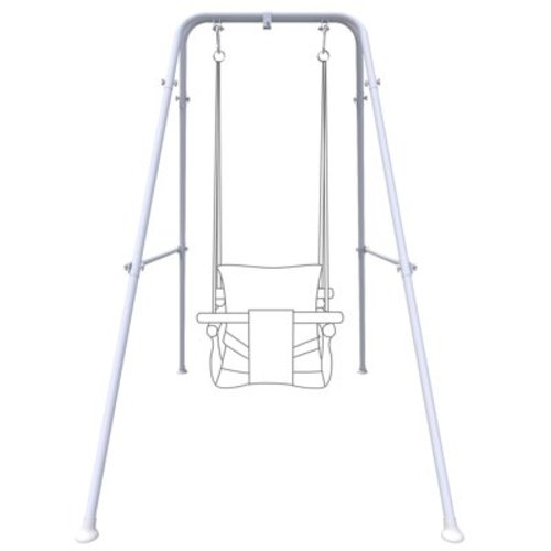 G TALECO GEAR Foldable Swing Stand for Kids, Toddler Swing Sets for Backyard, Outdoor Metal Swing Frame for Baby Swings, White