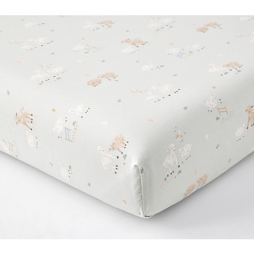 Sheep Organic Crib Fitted Sheet | Pottery Barn Kids