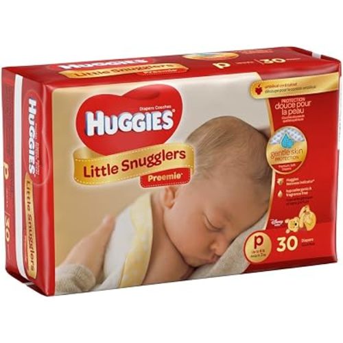 Huggies Gentle Care Preemies Diapers, Size P, 180-count
