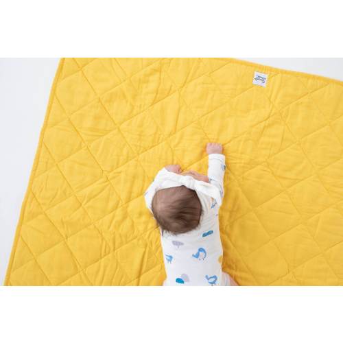 Waterproof Linen/Organic Cotton Play Mat – SUNFLOWER - Ready to Ship - Tummy Time Mat - Nursery Rug - Baby Gift - Gender Neutral - Unisex