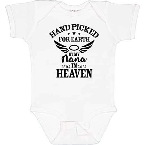 inktastic Handpicked for Earth By My Nana in Heaven with Angel Baby Bodysuit
