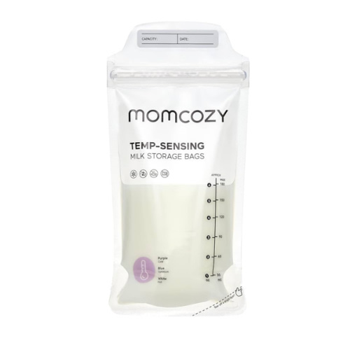 Momcozy Breastmilk Storing Bags, Temp-Sensing Discoloration Milk Storing Bags for Breastfeeding, Disposable Milk Storage Bag with 6 Ounce Self Standing, No-Leak Milk Freezer Storage Pouches, 120pcs