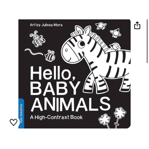 Hello, Baby Animals: A Black-and-White Board Book for Babies That Helps Visual Development (High-Contrast Books)