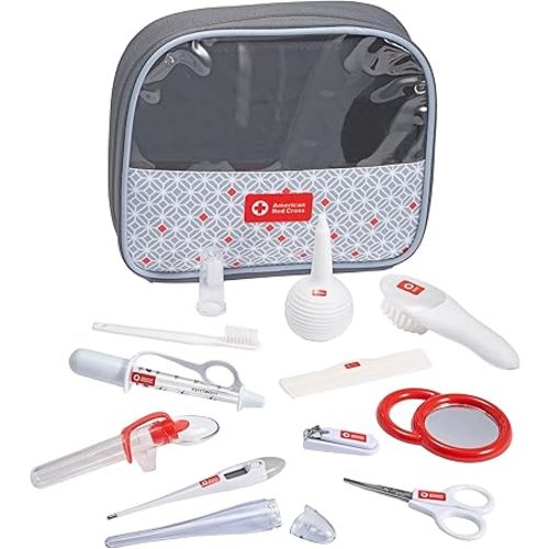 American Red Cross Deluxe Health and Grooming Kit| Infant and Baby Grooming | Infant and Baby Health | Thermometer, Medicine Dispenser, Comb, Brush, Nail Clippers and More with Convenient Tote