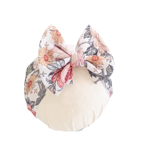Vintage Floral Baby Headwrap Bow, Toddler Bow, Baby Bow, Kid's Headwrap Bow