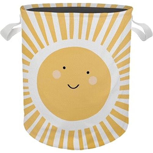 Kids Laundry Basket, Cute Laundry Basket, Boho Sunshine Laundry Basket Hamper Waterproof Collapsible Storage Bin Organizer for Bedroom Bathroom Baby Kids Nursery Room Dorm Clothes Toys
