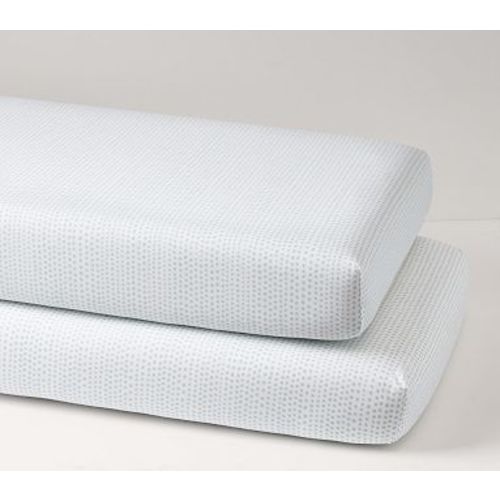 Organic Falling Dot Crib Fitted Sheet , Crib Fitted Sheet, Sage, Set of 2