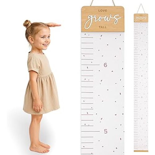 Beautiful Growth Chart for Wall - Cute Height Chart to Easily Track Your Kids' Growth and Milestones - Essential Baby and Toddler Playroom Decor That is Great for Gifting and Creates Lasting Memories