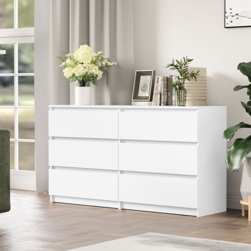Ebern Designs Parleen 6 Drawer 52" W Double Dresser, Bedroom Dresser & Reviews | Wayfair