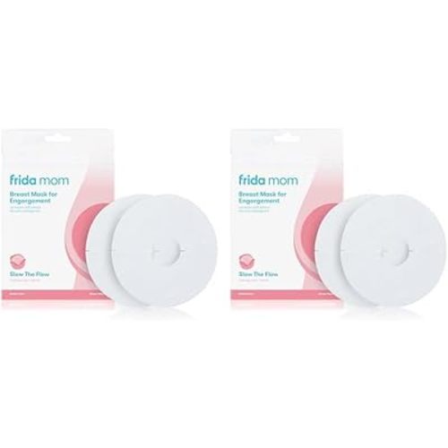 Frida Mom Breast Pads, Reusable Breast Mask for Engorgement, Made with Cabbage, Jasmine, & Sage, Breastfeeding Essentials, 2 Sheet Masks (Pack of 2)
