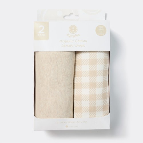 Dymples Organic Cotton Jersey Wraps 2 Pack - Natural
