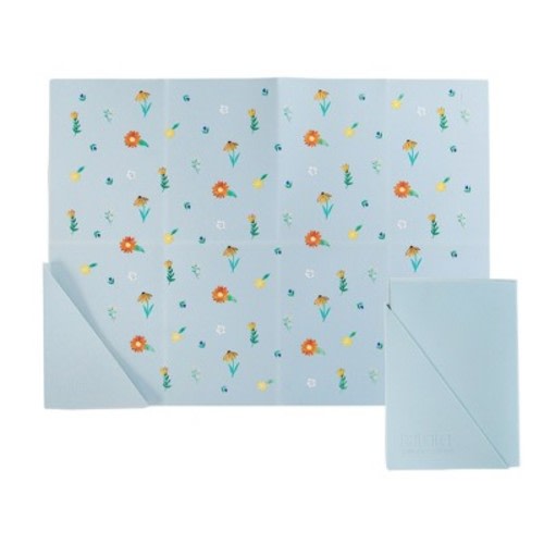 Austin Baby Collection - Silicone Foldable Placemat, Color: Chambray blue