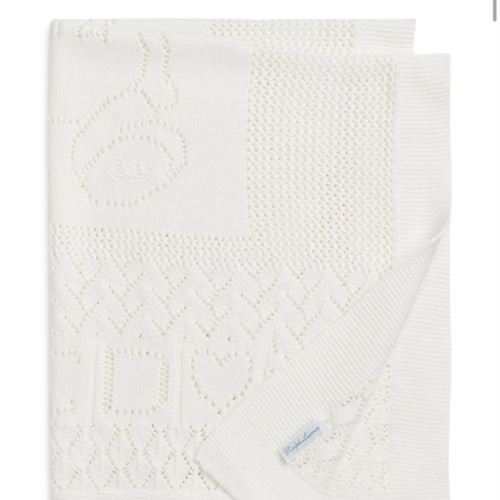 Ralph Lauren Unisex Pointelle Knit Organic Cotton Blanket - Baby. Color: Cream