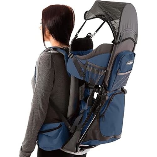 Hiking Baby Carrier Backpack - Comfortable Baby Backpack Carrier - Toddler Hiking Backpack Carrier - Child Carrier Backpack System with Diaper Change Pad, Insulated Pocket + Rain and Sun Hood