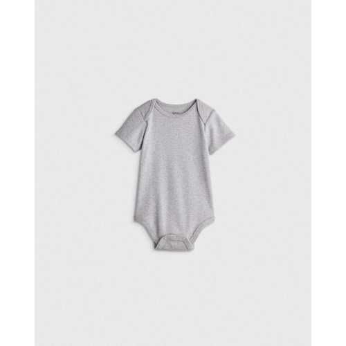 100% Organic Cotton Short Sleeve Bodysuit - Baby in Heather Grey