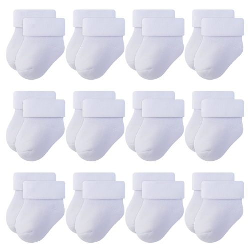 RATIVE Newborn Baby Socks 0-6,6-12 Months Terry Turn Cuff Socks for Boys Girls