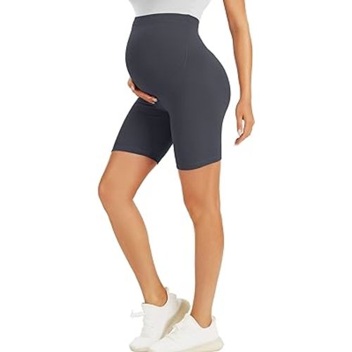 BONVIGOR Maternity Shorts Over The Belly Biker Workout Yoga Active Athletic Pregnancy Short Pants Lounge Pajama
