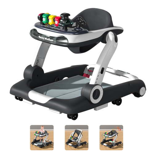 Loewten Baby Walker, 3 in 1 Music and Lights Toddler Jumper, Music Bouncer Walkers for Boys Girls Babies 6-18 Months, Black