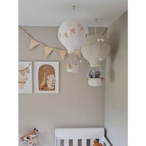 Hot Air Balloon Nursery Mobile – Handmade Baby Room Decor – Travel Theme Baby Shower Gift
