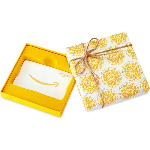 Gift Card in a Yellow Swirl Box