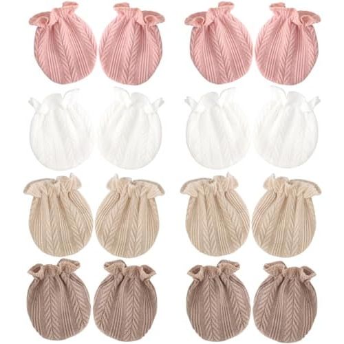 BQUBO Newborn Infant Toddler Mittens No Scratch Cotton Elastic Wrist Gloves Hypoallergenic for 0-6 Months Baby Boys Girls
