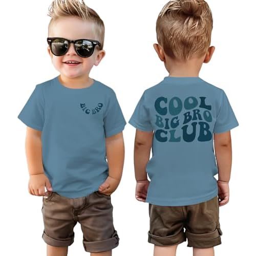 SOFEON Big Brother Shirt Toddler Baby Boy Cool Bro Club T-Shirt Sibling Announcement Shirt Summer Short Sleeve Tees Tops